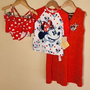 4 Piece Disney Minnie Mouse Beachwear - Size 7/8